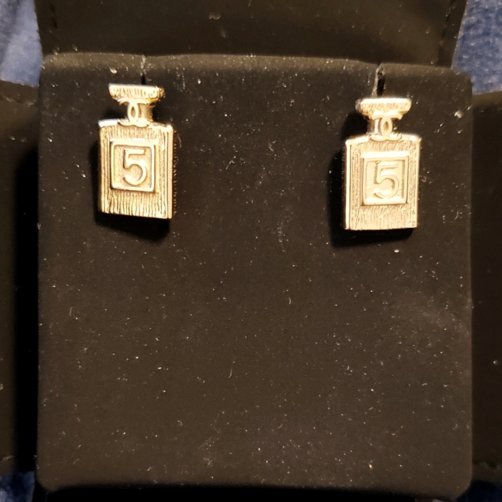 Chanel No 5 Perfume Bottle Stud Earrings